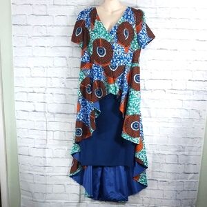🔵BOGO FREE🔵ESY Studio EV Dress Hi Lo Artsy  Sz XL